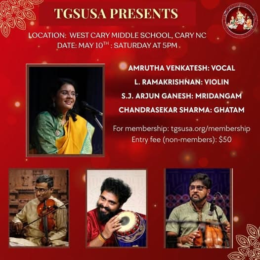 Carnatic Vocal Concert — Amrutha Venkatesh flyer 1