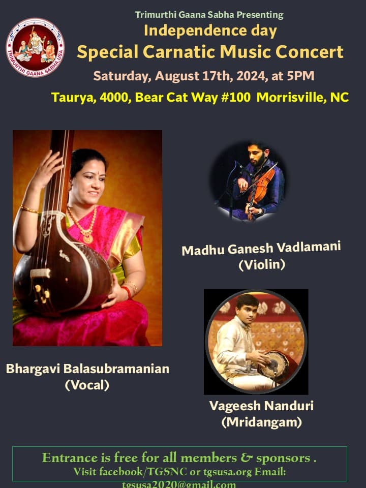 Independence Day Special Carnatic Music Concert flyer 1