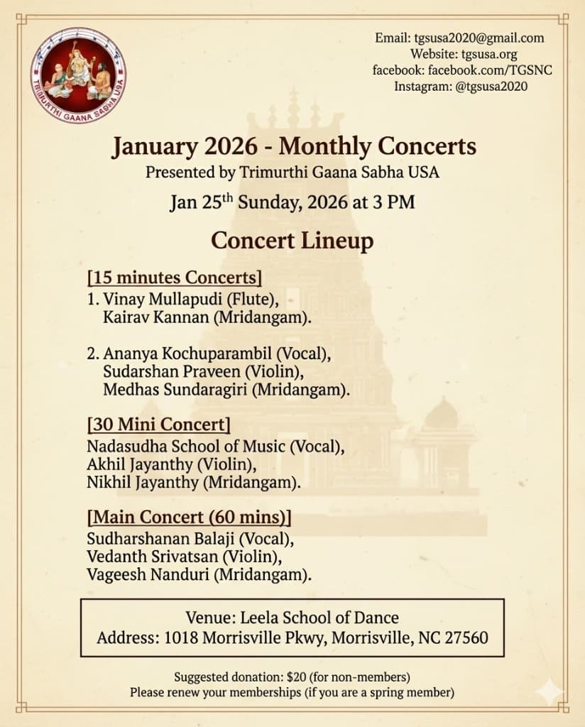 January 2026 Monthly Concerts flyer 1
