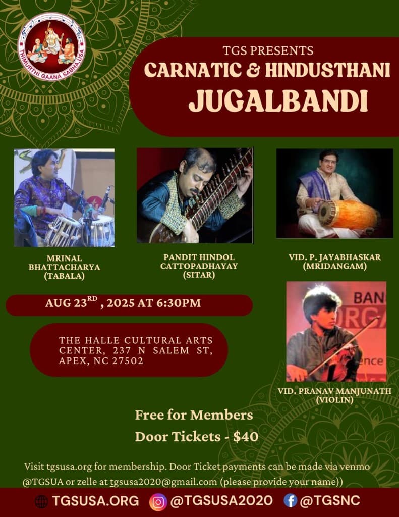 Carnatic & Hindustani Jugalbandi flyer 1