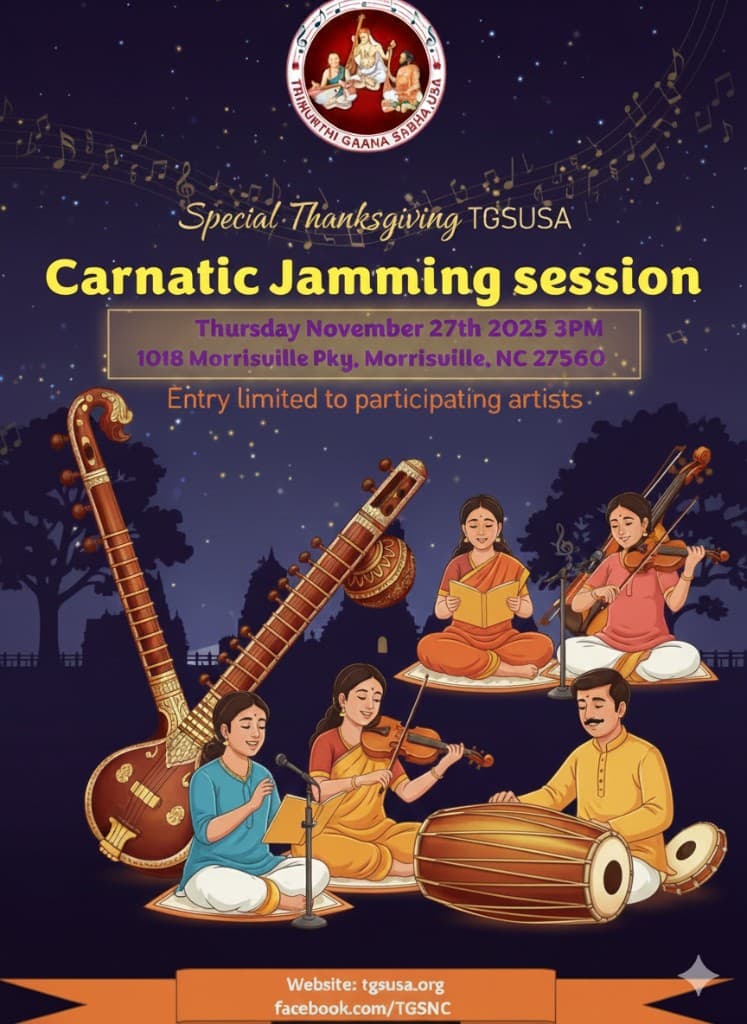 Special Thanksgiving Carnatic Jamming Session flyer 1