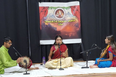 Sriya Venkat (Vocal) Sahana Sreeram (Violin) and Tejaswi Shashidhar (Mridangam)