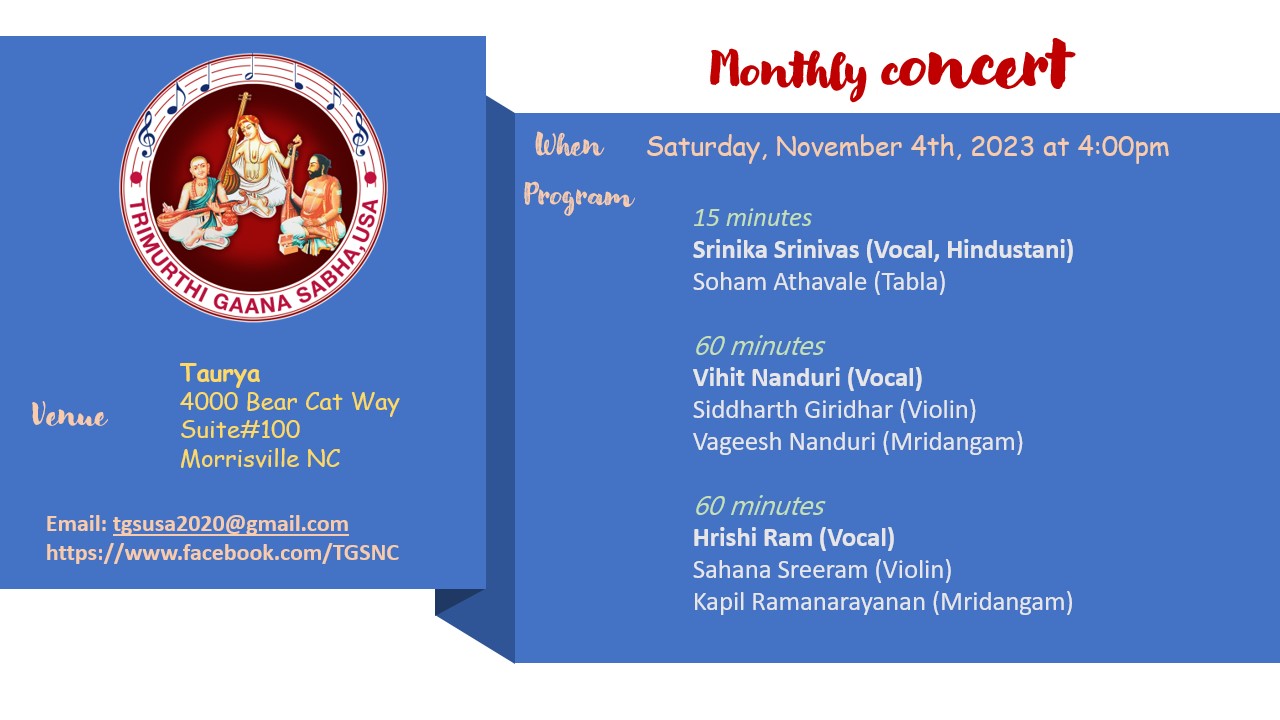 November 2023 Monthly Concert