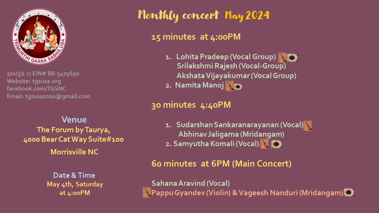 May 2024 Monthly Concert