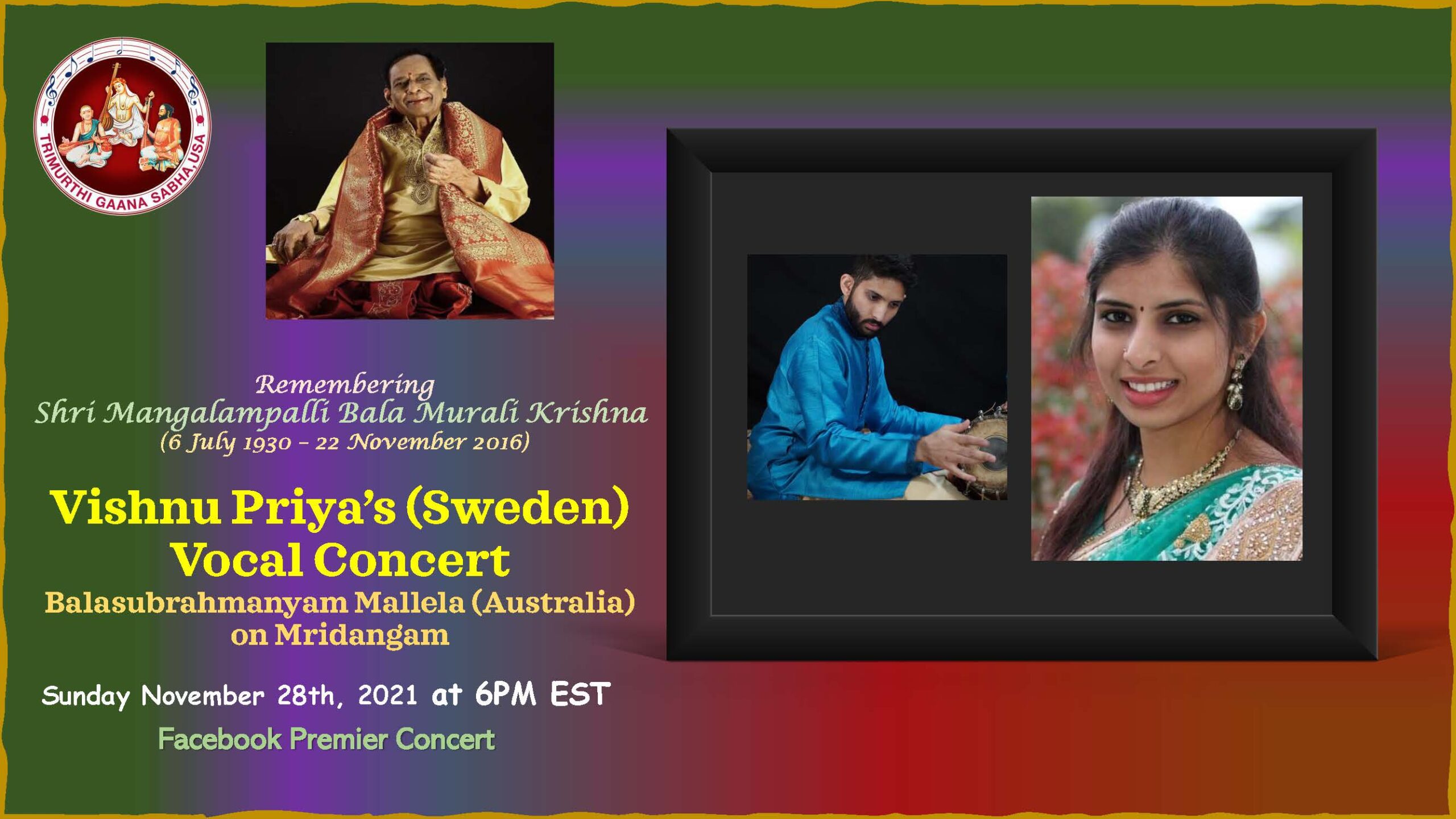 Shri M Balamurali Krishna Memorial Concert