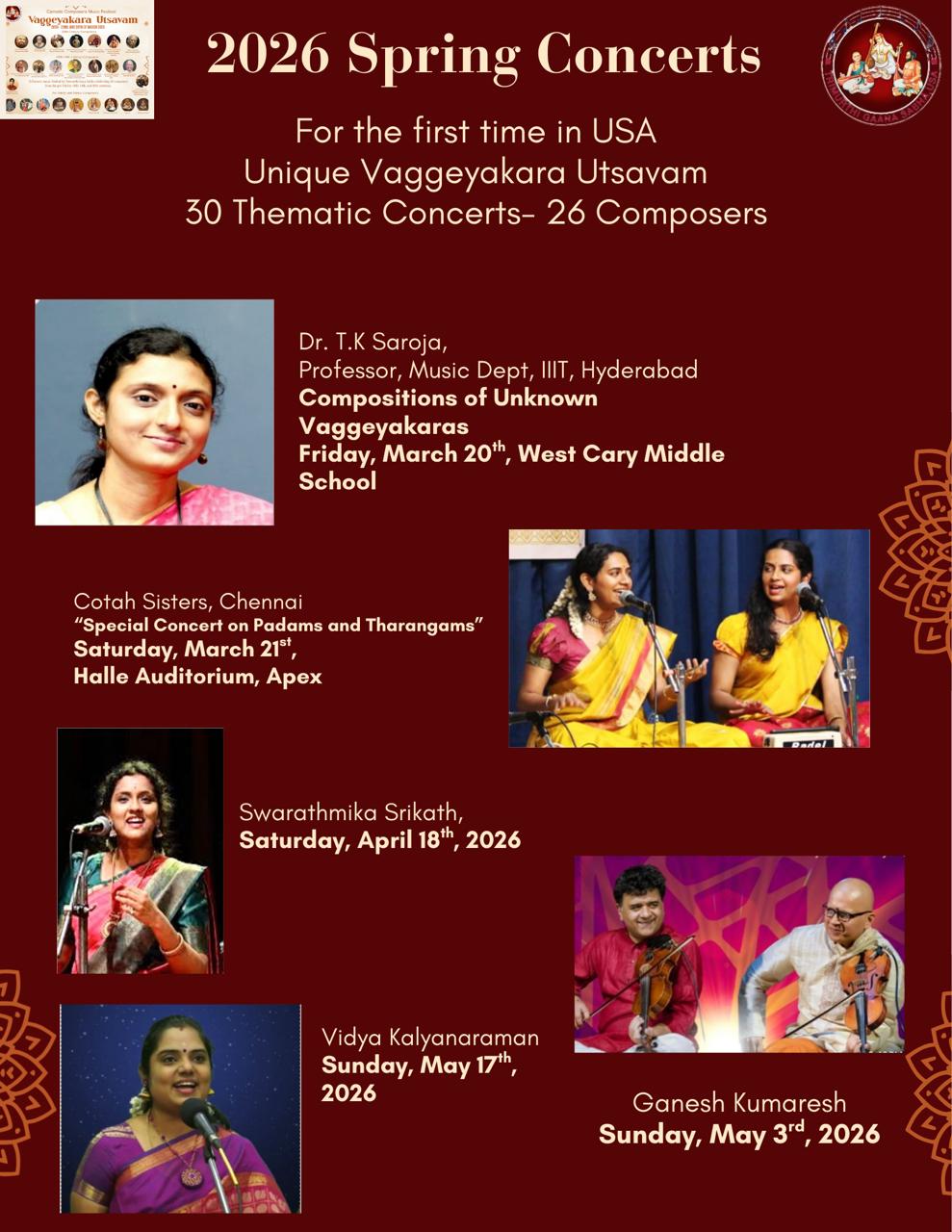 Spring Concerts 2026, March 20 - May 30